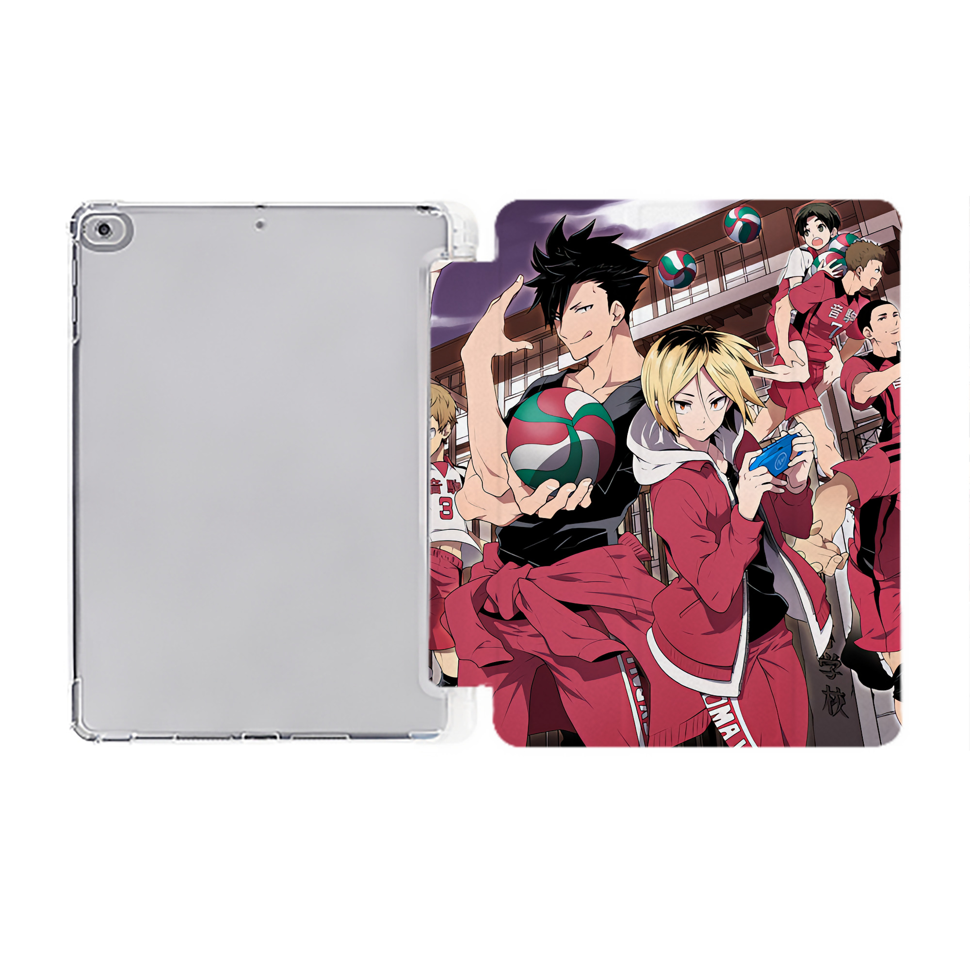 （画像用） ハイキュー!! Haikyu!! IPad ケース ペン収納付き 三つ折りスタンド PUレザー×シリコン 対応機種9.5/10.5/10.9インチ